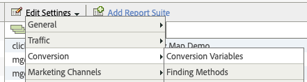 Adobe Analytics Edit Setting Conversion Variables