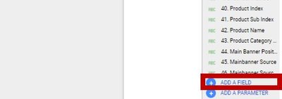 구글 데이터스튜디오 필드 추가
